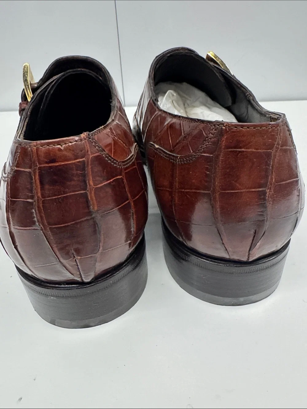 Caporicci genuine alligator 🐊 Leather Monk Strap Shoes size 9